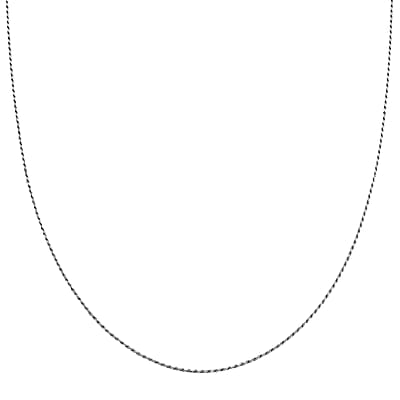Italian Rope Chain Necklace in Rhodium Over Sterling Silver 3.50 Grams 22 Inches