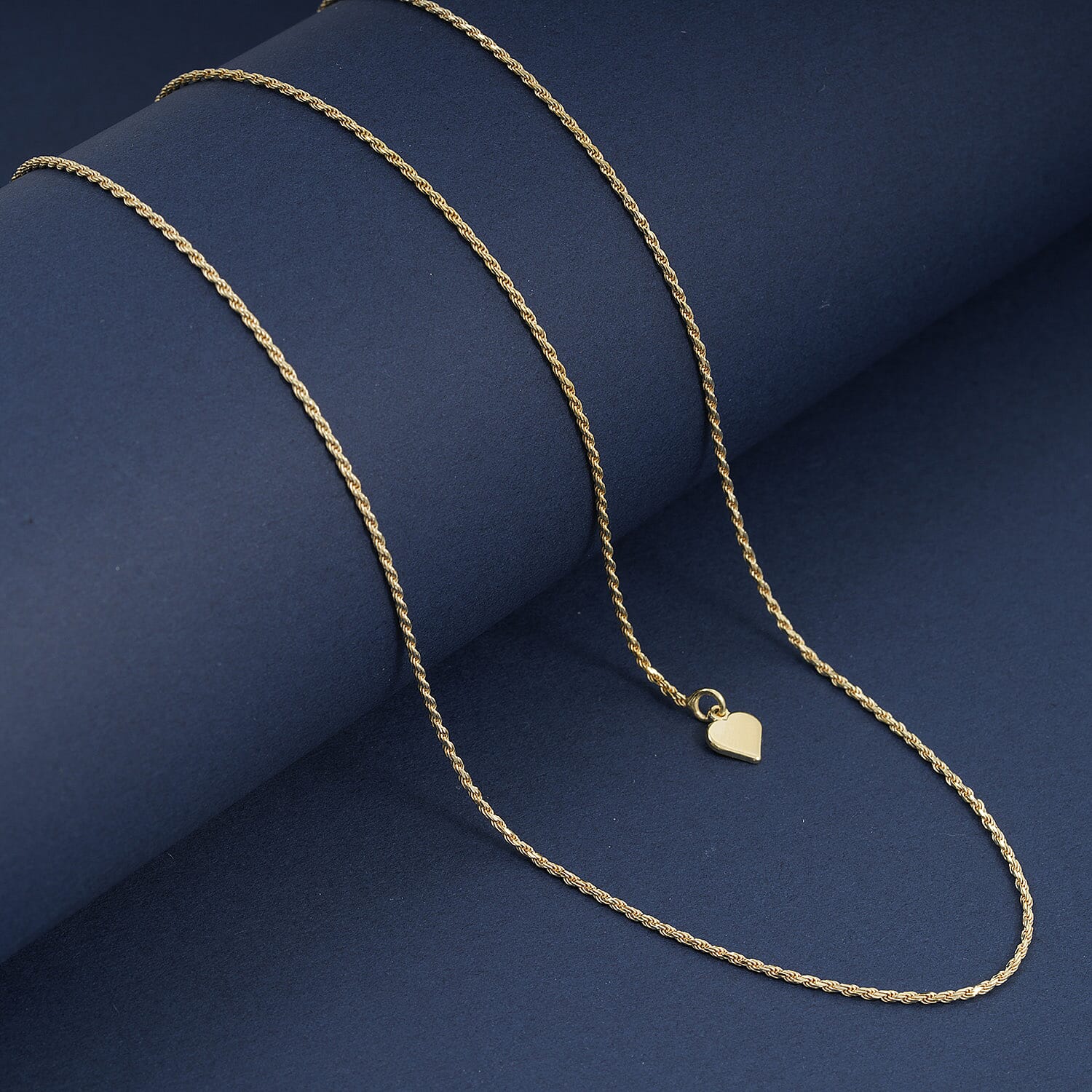 Italian Rope Chain Necklace in 14K Yellow Gold Over Sterling Silver 3.51 Grams 22 Inches