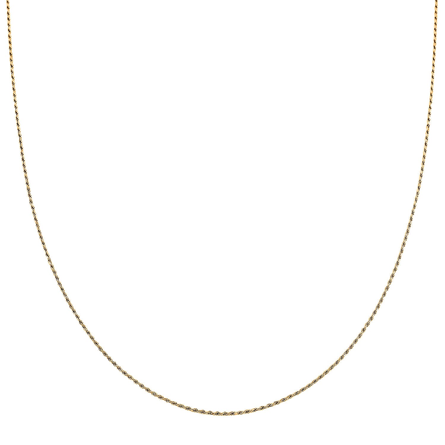 Italian Rope Chain Necklace in 14K Yellow Gold Over Sterling Silver 3.51 Grams 22 Inches