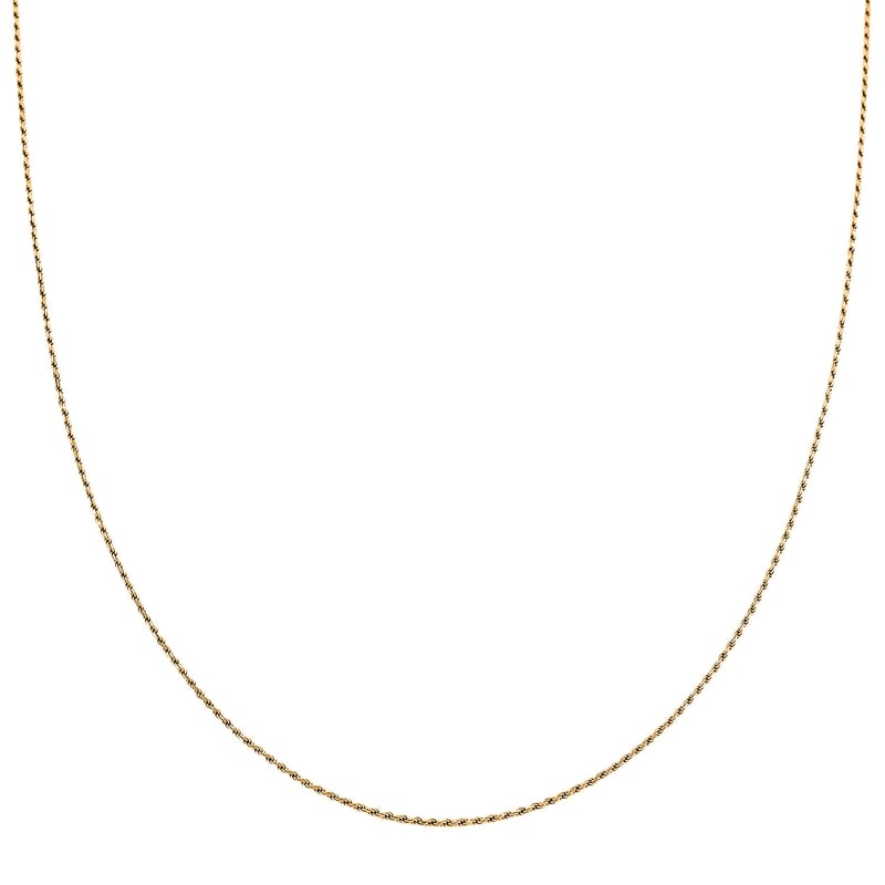 Italian Rope Chain Necklace in 14K Yellow Gold Over Sterling Silver 3.51 Grams 22 Inches