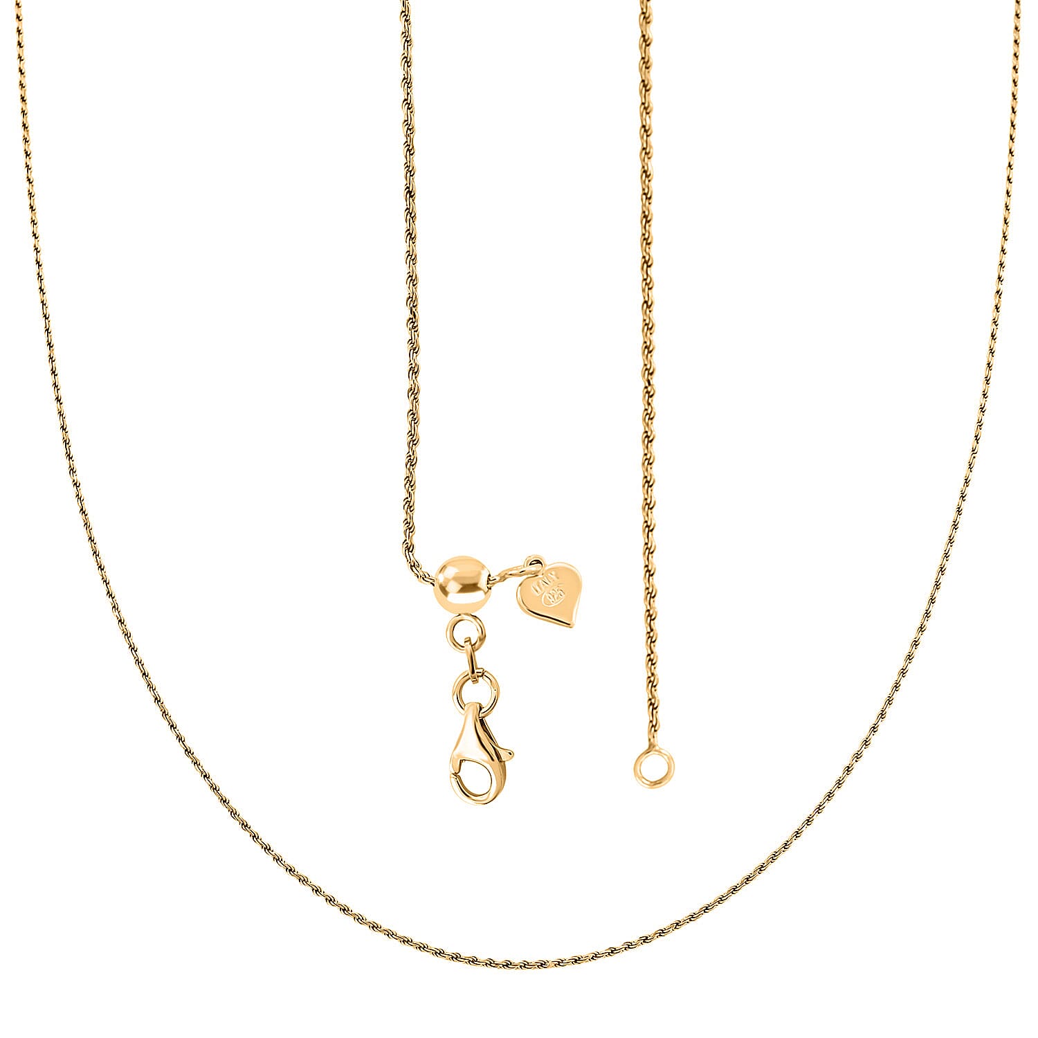 Italian Rope Chain Necklace in 14K Yellow Gold Over Sterling Silver 3.51 Grams 22 Inches