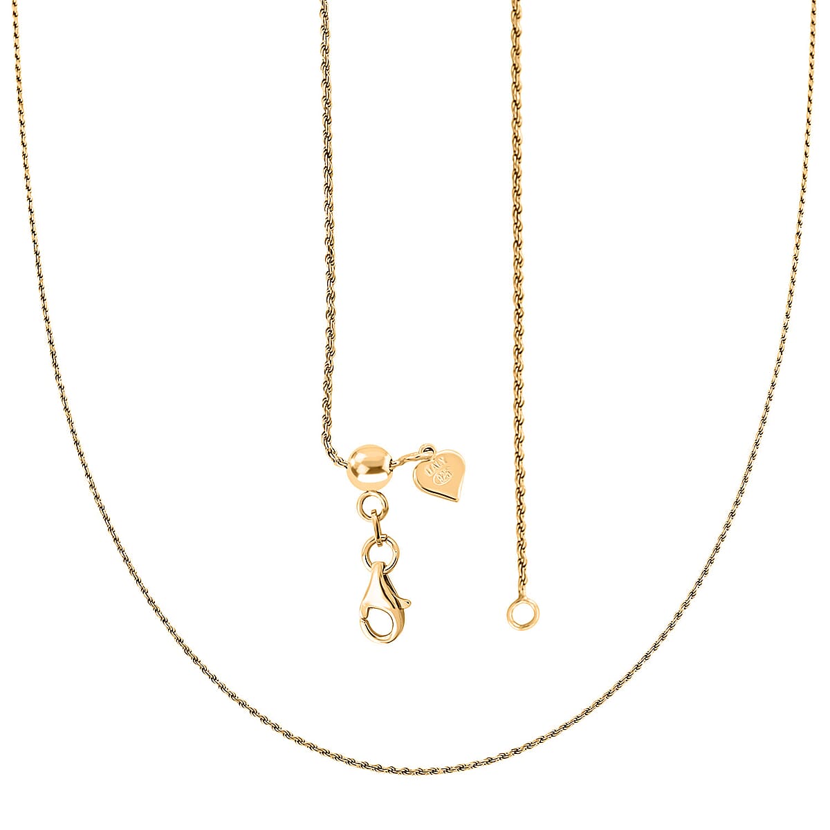 Italian Rope Chain Necklace in 14K Yellow Gold Over Sterling Silver 3.51 Grams 22 Inches image number 3