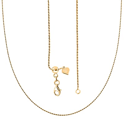 Italian Rope Chain Necklace in 14K Yellow Gold Over Sterling Silver 3.51 Grams 22 Inches