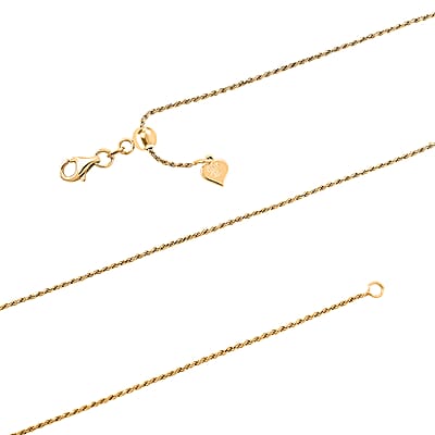 Italian Rope Chain Necklace in 14K Yellow Gold Over Sterling Silver 3.51 Grams 22 Inches