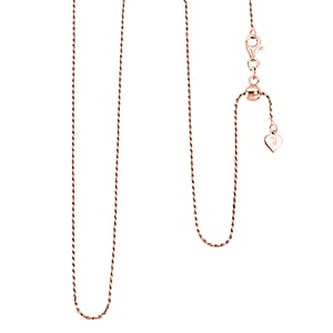 Italian Rope Chain Necklace in 14K Rose Gold Over Sterling Silver 3.53 Grams 22 Inches