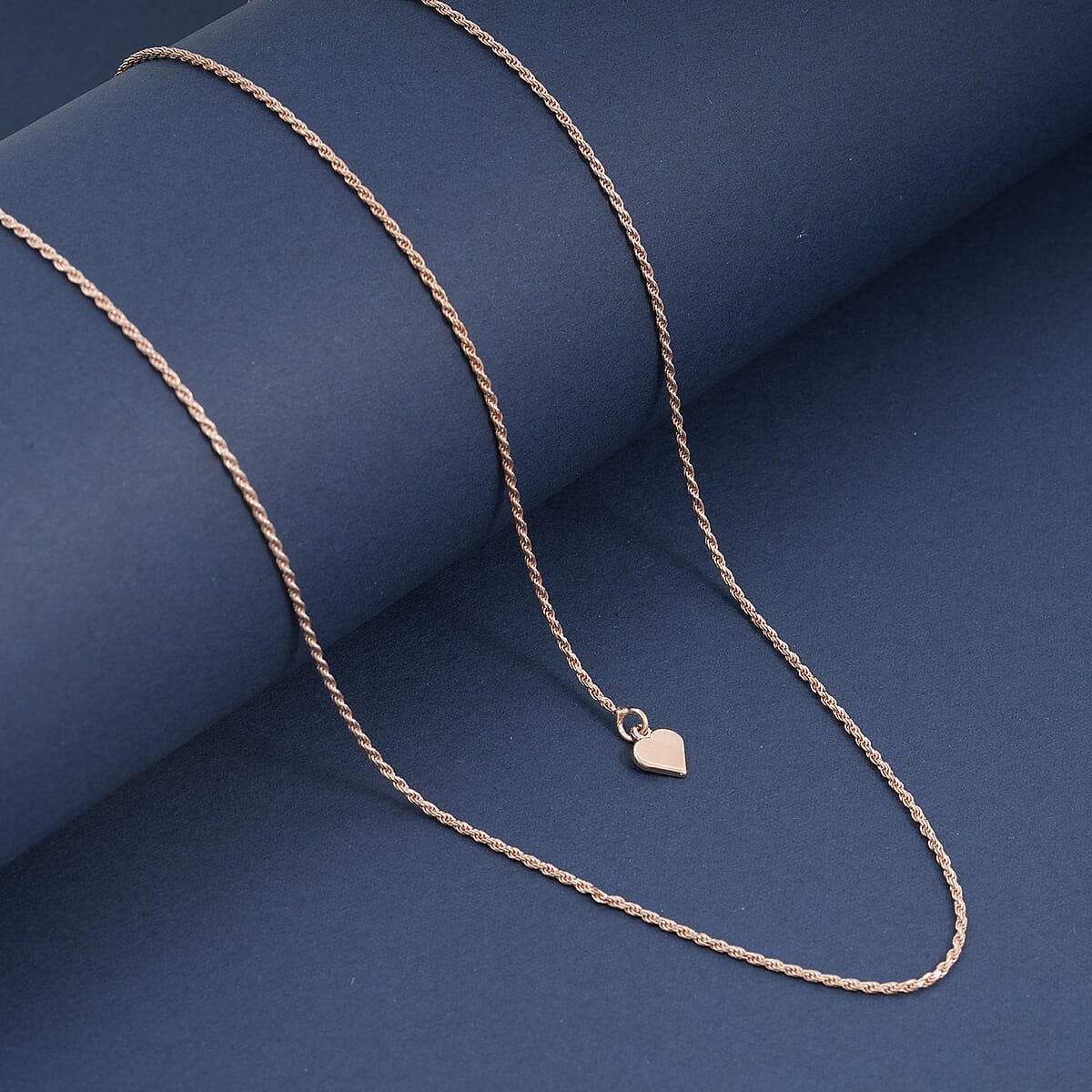 Italian Rope Chain Necklace in 14K Rose Gold Over Sterling Silver 3.53 Grams 22 Inches image number 1