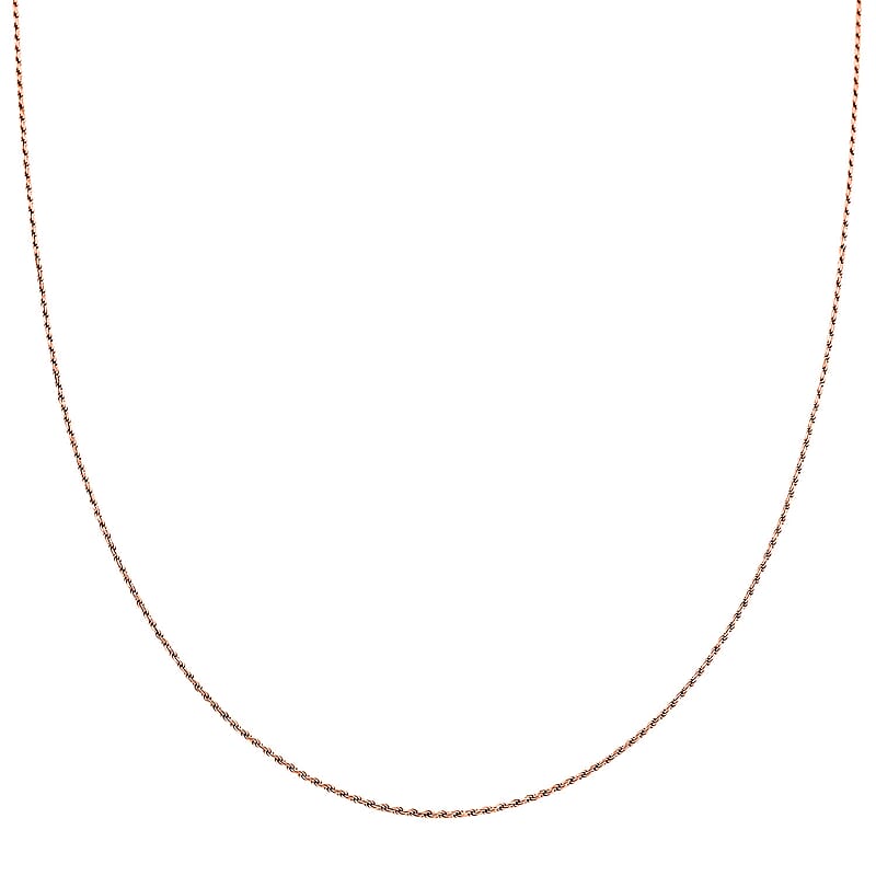 Italian Rope Chain Necklace in 14K Rose Gold Over Sterling Silver 3.53 Grams 22 Inches