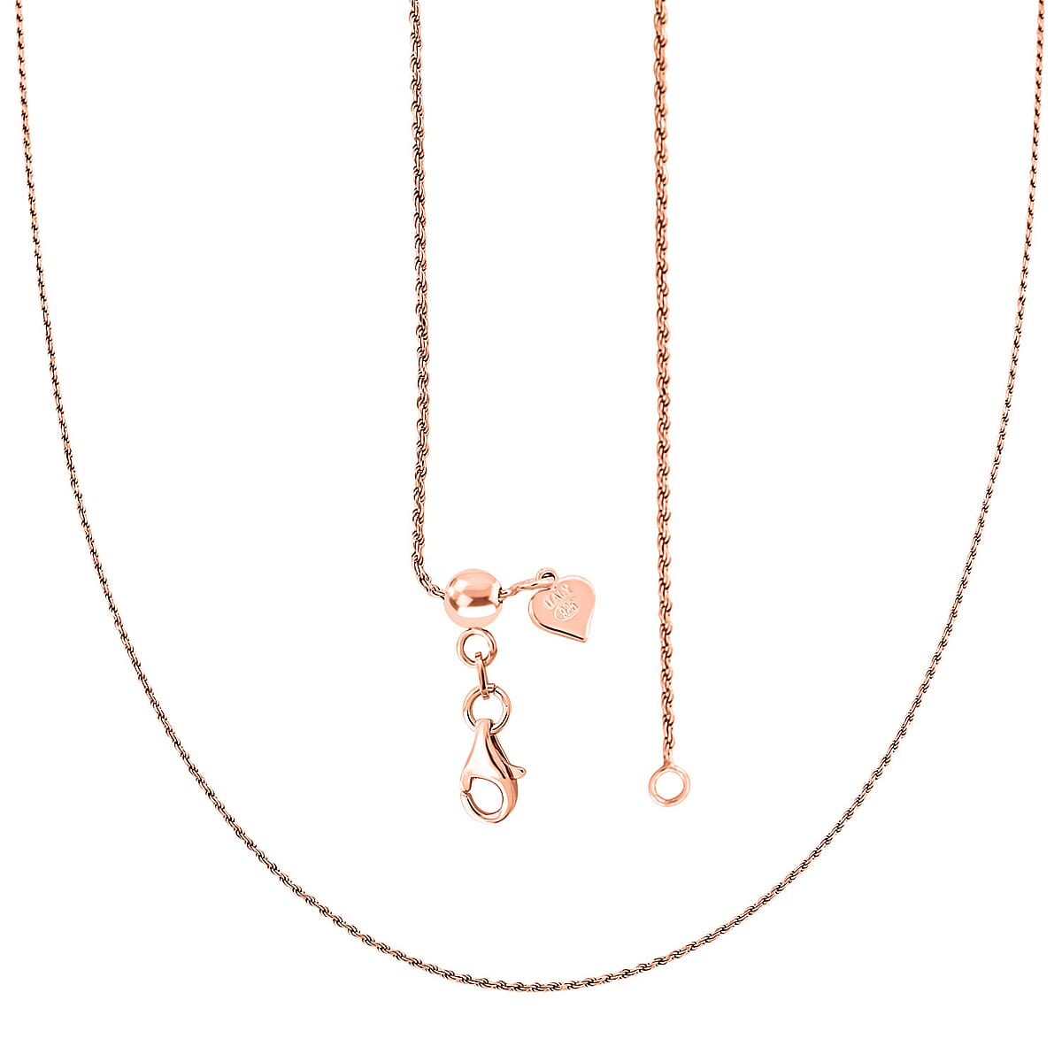 Italian Rope Chain Necklace in 14K Rose Gold Over Sterling Silver 3.53 Grams 22 Inches image number 3