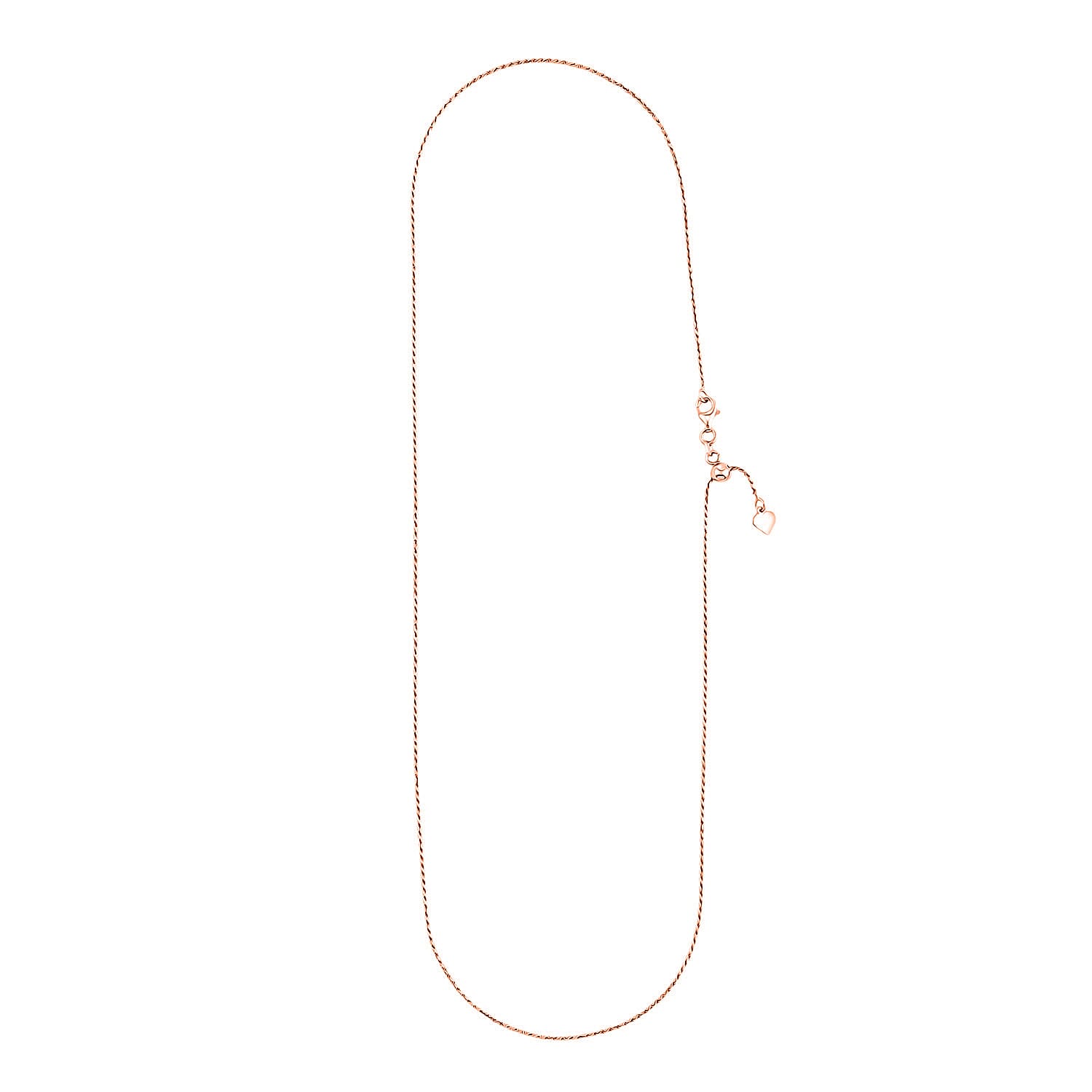 Italian Rope Chain Necklace in 14K Rose Gold Over Sterling Silver 3.53 Grams 22 Inches