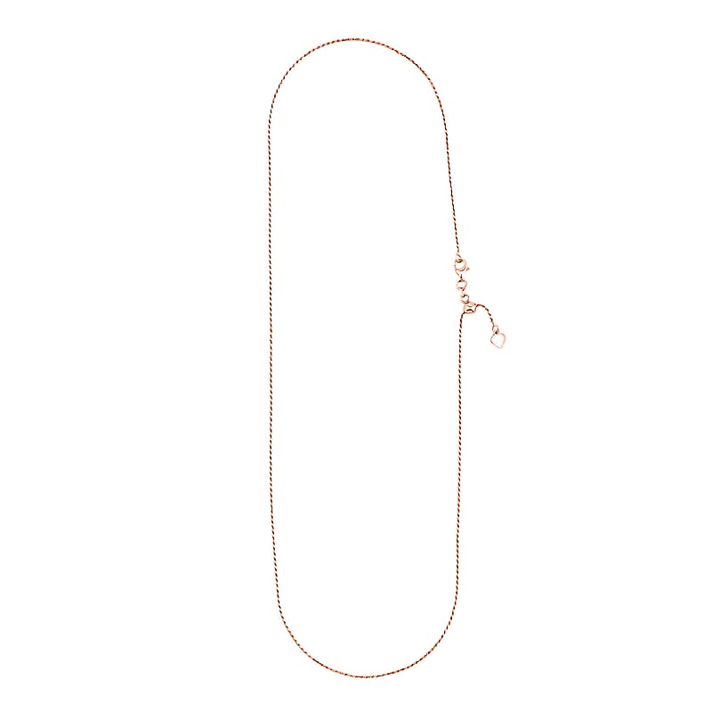 Italian Rope Chain Necklace in 14K Rose Gold Over Sterling Silver 3.53 Grams 22 Inches