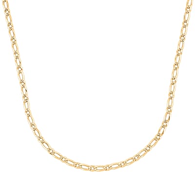 Italian Cuban Link Chain Necklace in 14K Yellow Gold Over Sterling Silver 5.70 Grams 24 Inches