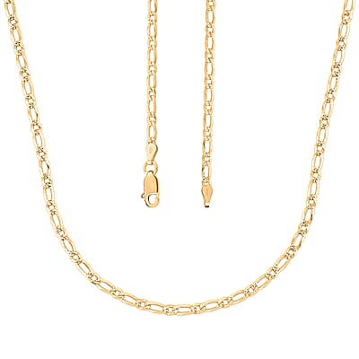 Italian Cuban Link Chain Necklace in 14K Yellow Gold Over Sterling Silver 5.70 Grams 24 Inches