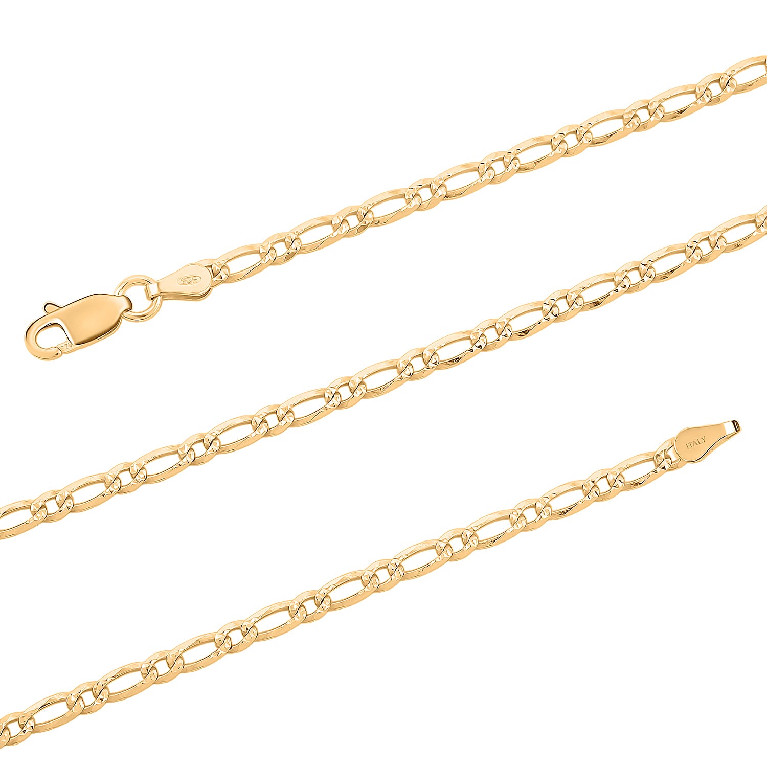 Italian Cuban Link Chain Necklace in 14K Yellow Gold Over Sterling Silver 5.70 Grams 24 Inches
