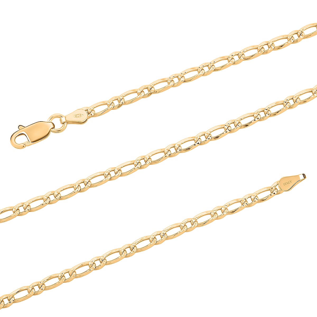 Italian Chain Necklace in 14K Yellow Gold Over Sterling Silver 5.70 Grams 24 Inches image number 5