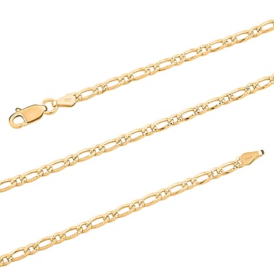 Italian Cuban Link Chain Necklace in 14K Yellow Gold Over Sterling Silver 5.70 Grams 24 Inches