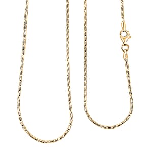 Italian Chain Necklace in 14K Yellow Gold Over Sterling Silver 9.87 Grams 24 Inches