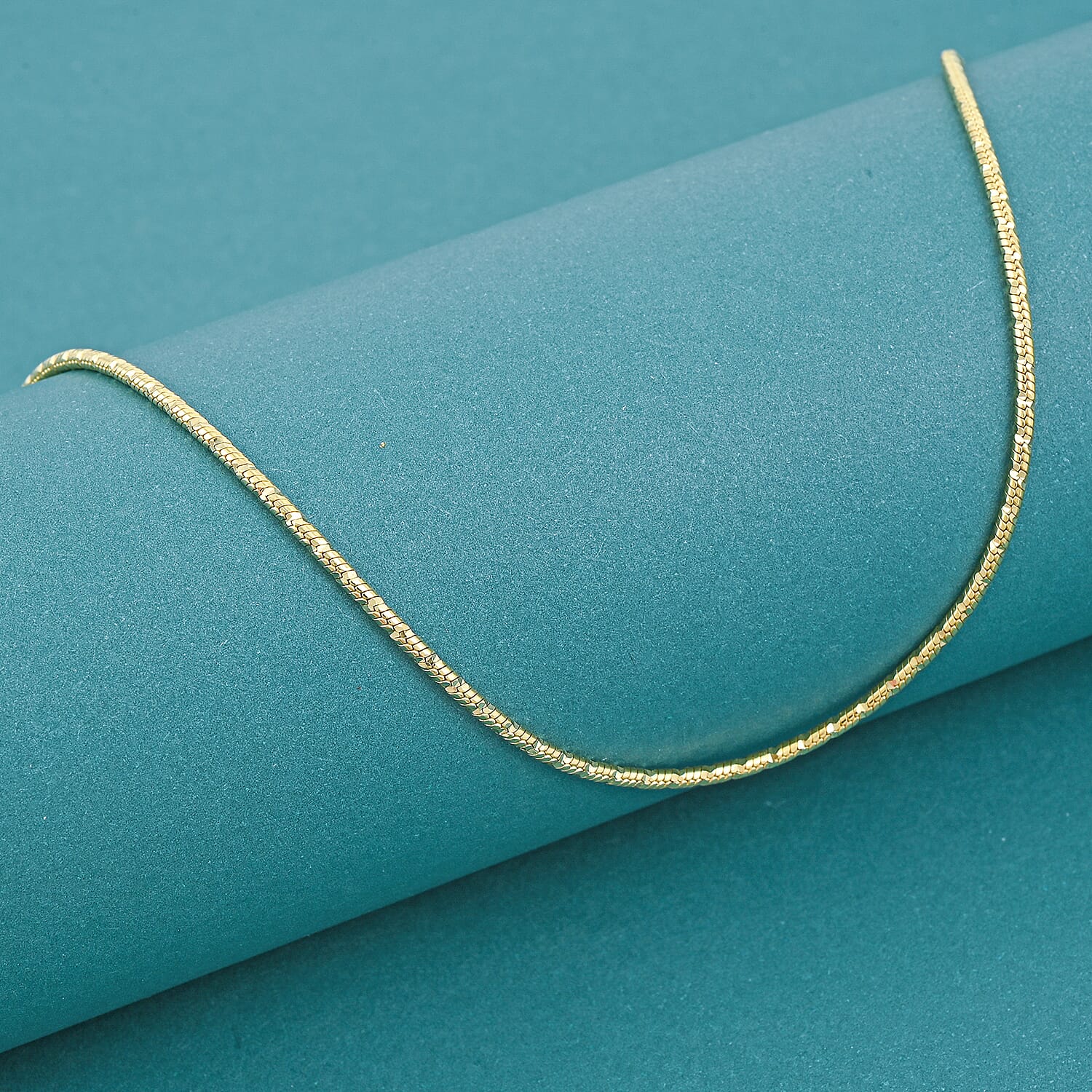 Italian Snake Chain Necklace in 14K Yellow Gold Over Sterling Silver 9.87 Grams 24 Inches