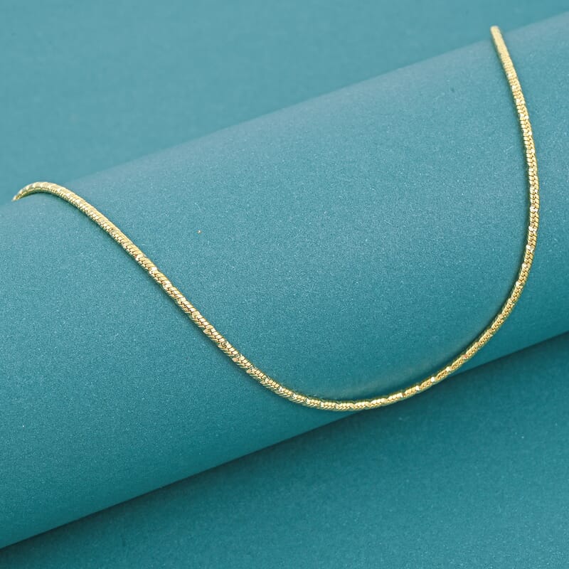 Italian Snake Chain Necklace in 14K Yellow Gold Over Sterling Silver 9.87 Grams 24 Inches