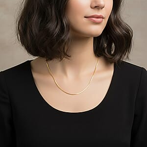 Italian Chain Necklace in 14K Yellow Gold Over Sterling Silver 9.87 Grams 24 Inches