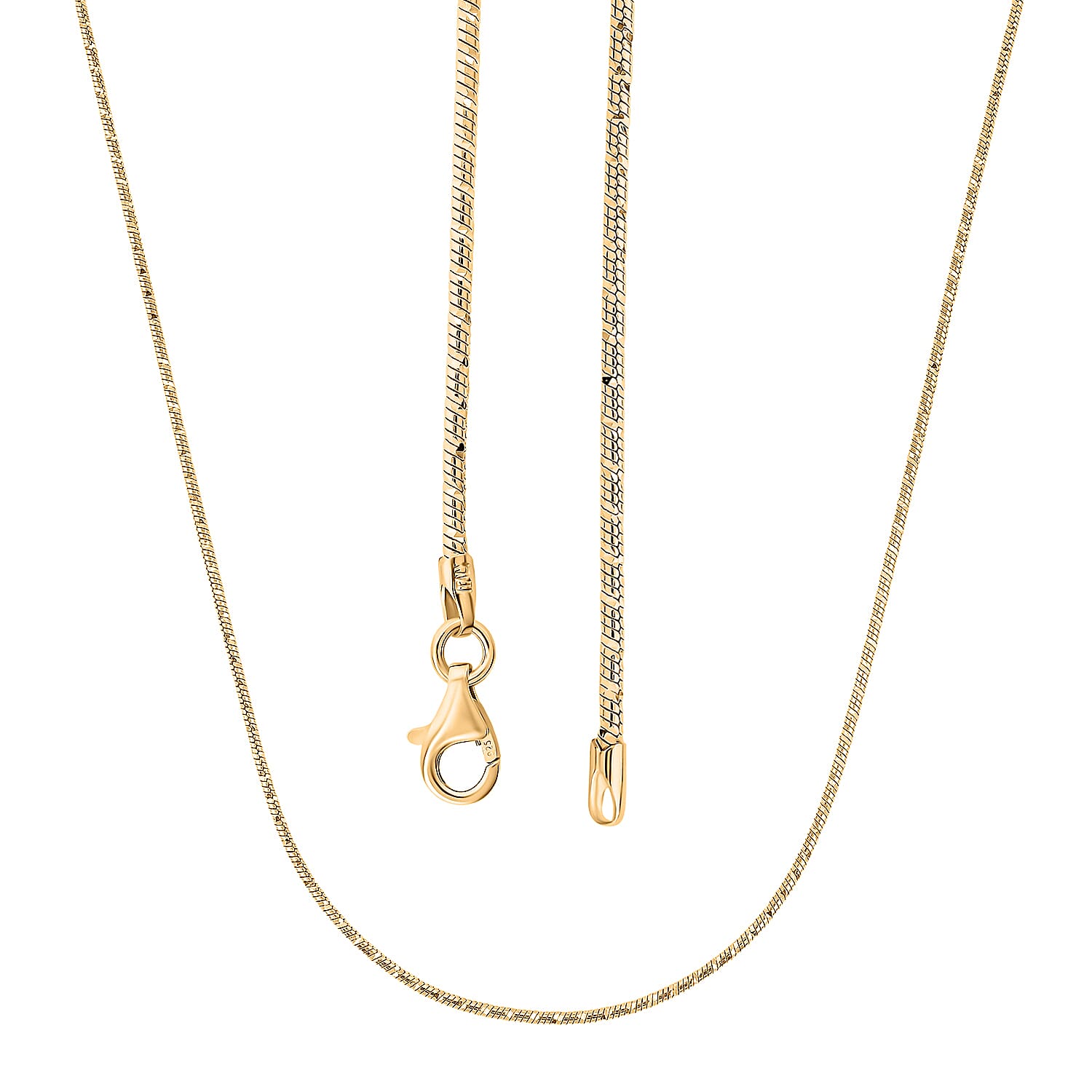 Italian Snake Chain Necklace in 14K Yellow Gold Over Sterling Silver 9.87 Grams 24 Inches