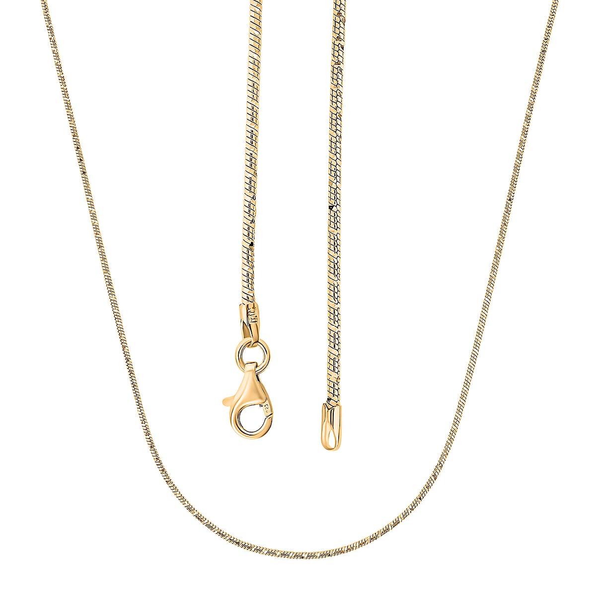 Italian Chain Necklace in 14K Yellow Gold Over Sterling Silver 9.87 Grams 24 Inches image number 4