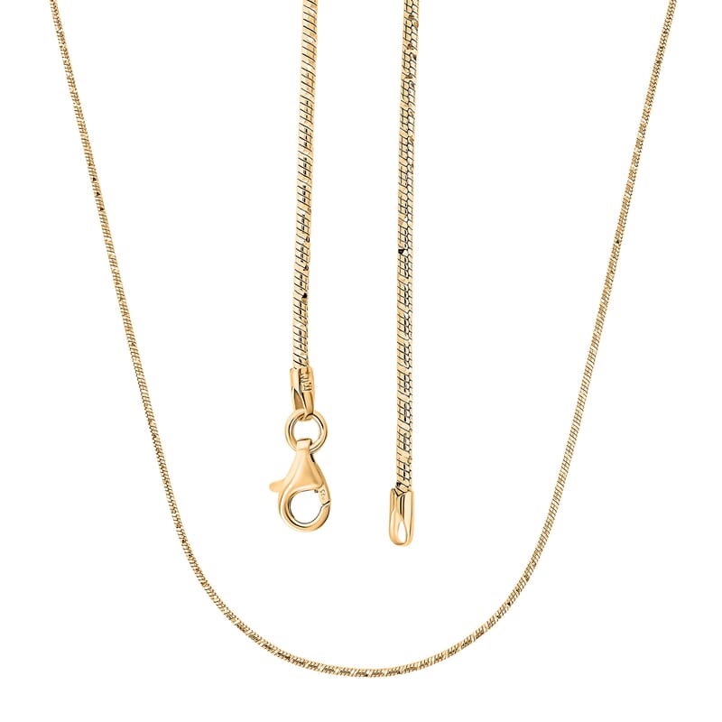 Italian Snake Chain Necklace in 14K Yellow Gold Over Sterling Silver 9.87 Grams 24 Inches
