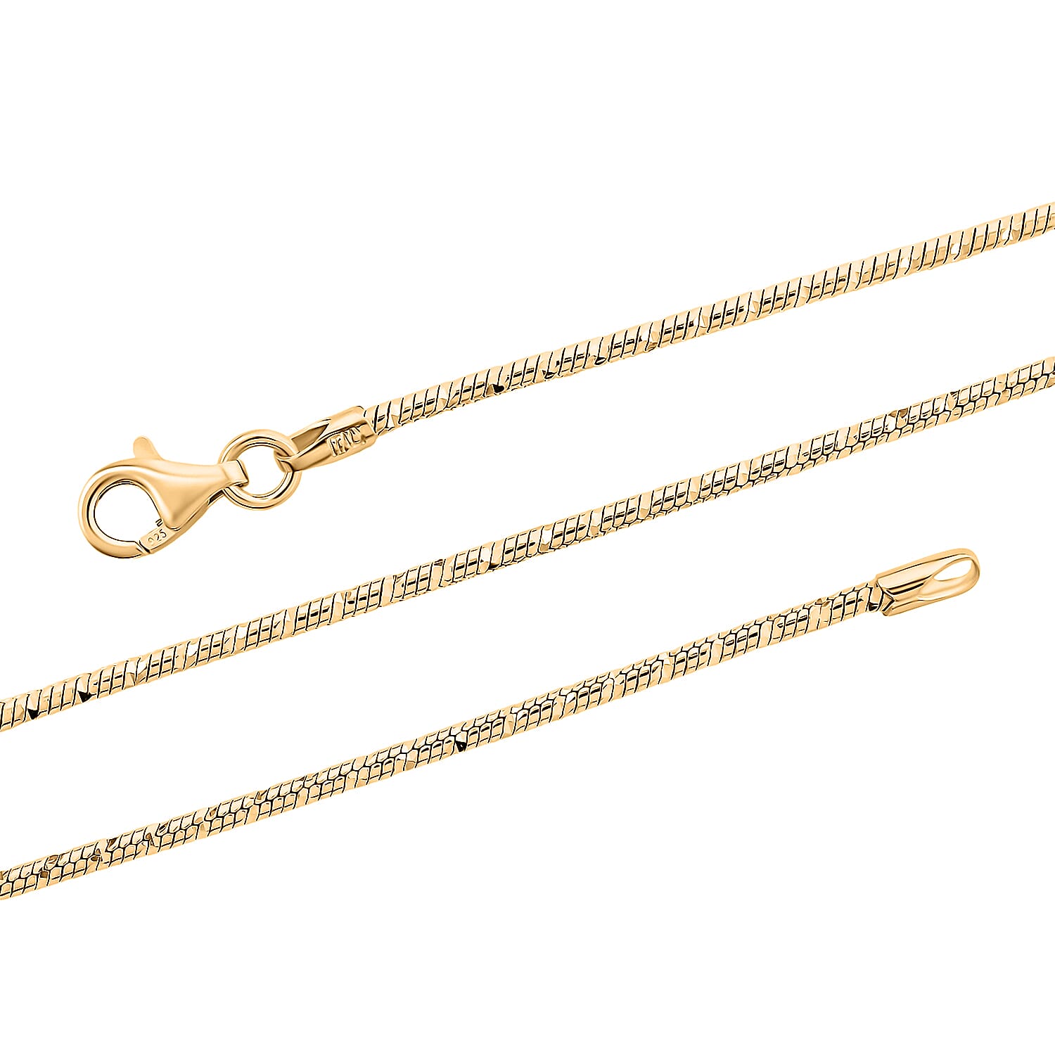 Italian Snake Chain Necklace in 14K Yellow Gold Over Sterling Silver 9.87 Grams 24 Inches