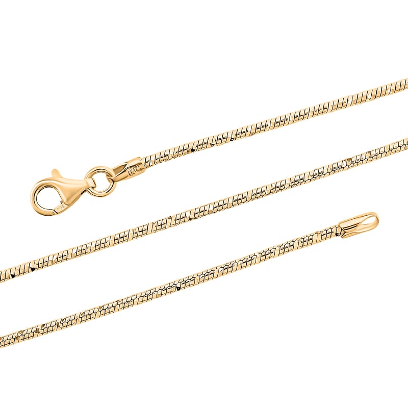 Italian Snake Chain Necklace in 14K Yellow Gold Over Sterling Silver 9.87 Grams 24 Inches