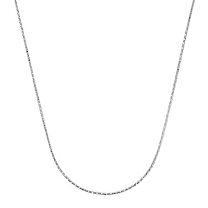Italian Chain Necklace in Rhodium Over Sterling Silver 9.74 Grams 24 Inches