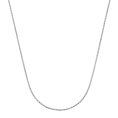 Italian Snake Chain Necklace in Rhodium Over Sterling Silver 9.74 Grams 24 Inches