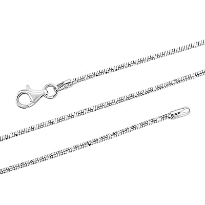 Italian Snake Chain Necklace in Rhodium Over Sterling Silver 9.74 Grams 24 Inches