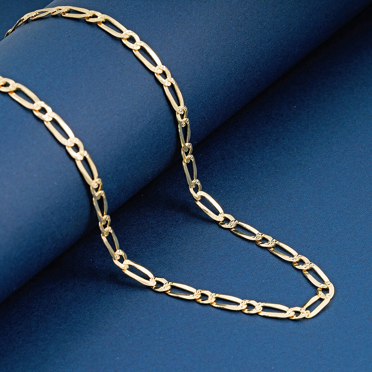Italian Chain Necklace in 14K Yellow Gold Over Sterling Silver 11.30 Grams 24 Inches image number 1
