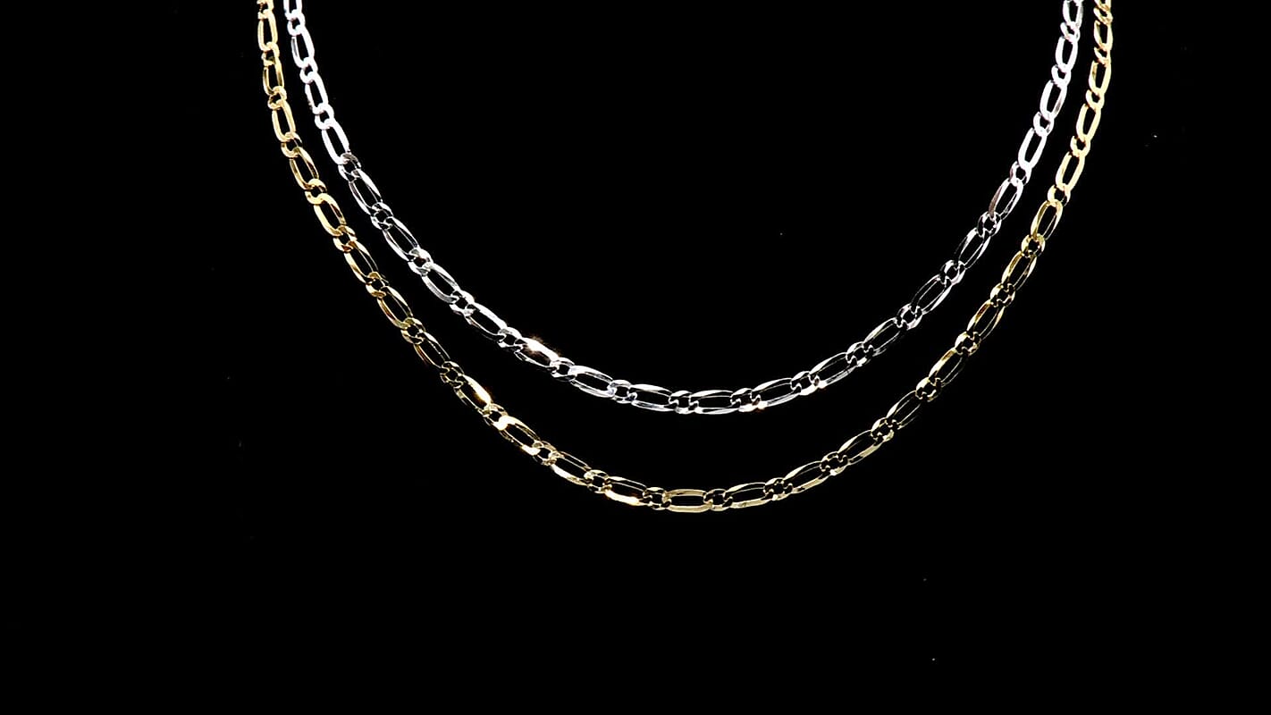 Italian Link Chain Necklace in 14K Yellow Gold Over Sterling Silver 11.30 Grams 24 Inches