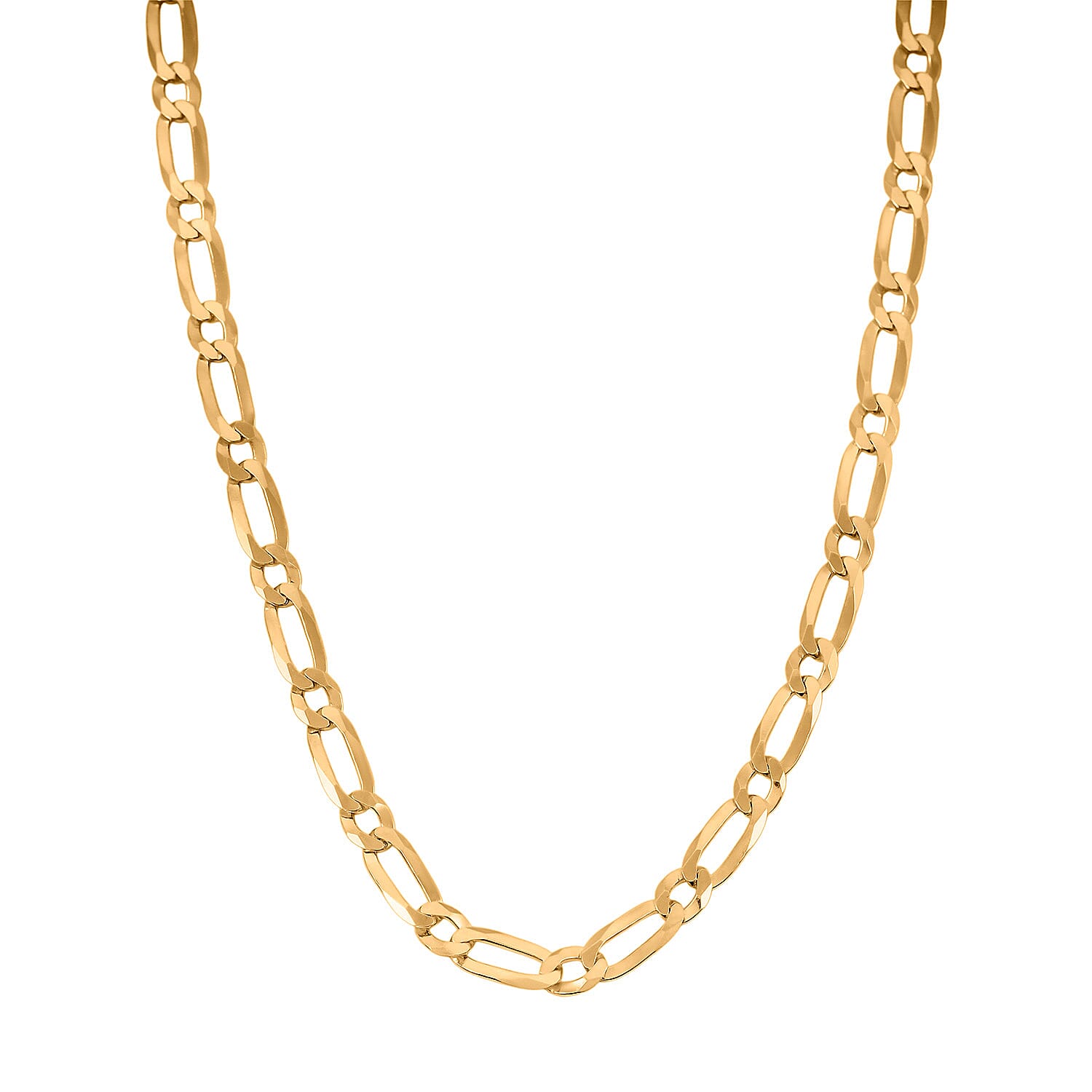 Italian Link Chain Necklace in 14K Yellow Gold Over Sterling Silver 11.30 Grams 24 Inches