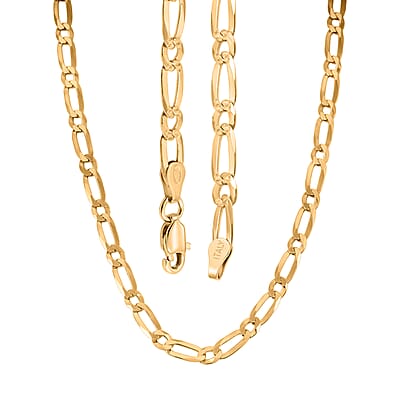 Italian Link Chain Necklace in 14K Yellow Gold Over Sterling Silver 11.30 Grams 24 Inches