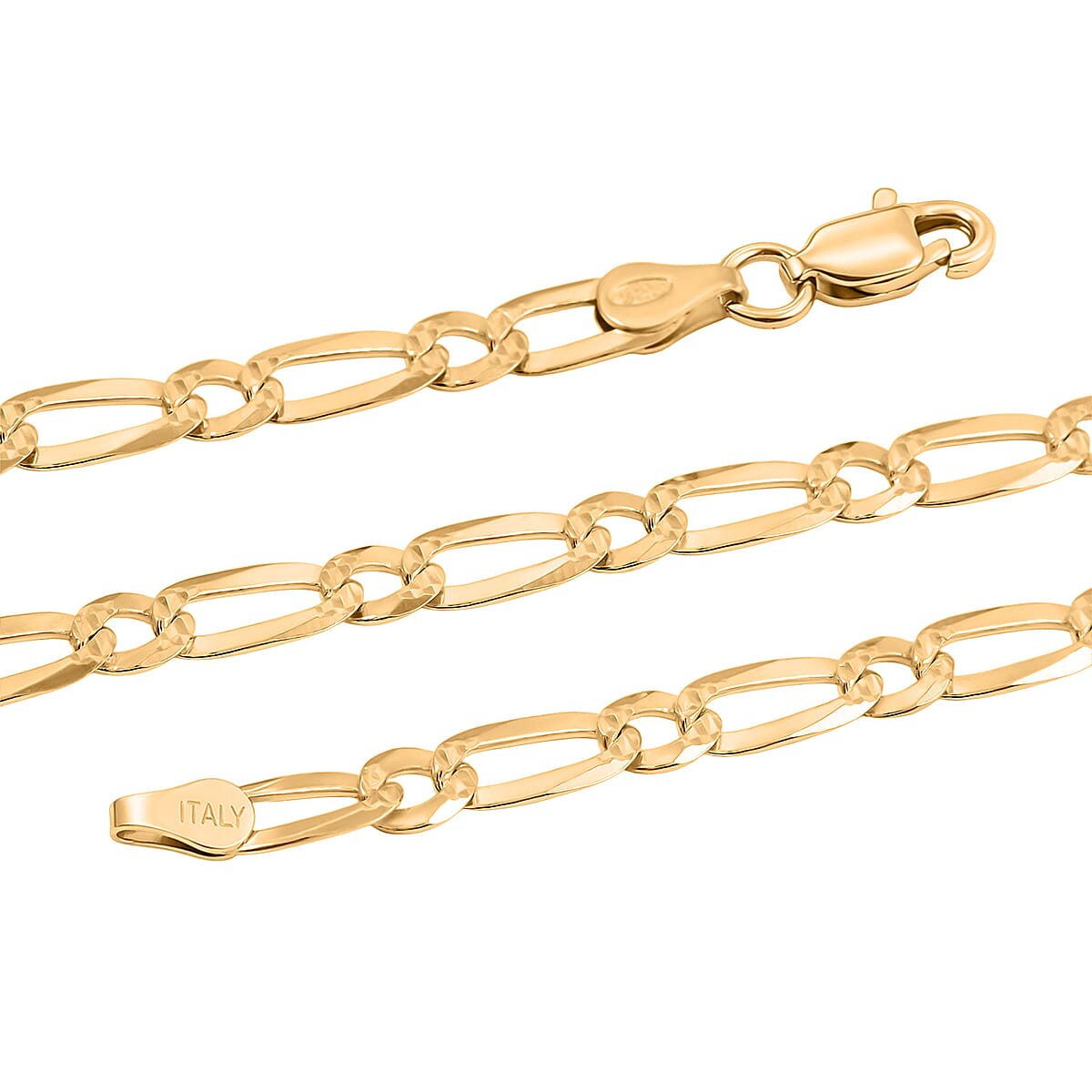 Italian Chain Necklace in 14K Yellow Gold Over Sterling Silver 11.30 Grams 24 Inches image number 5