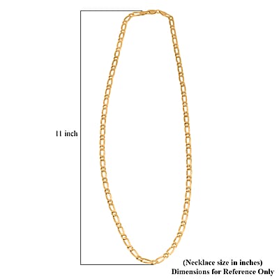 Italian Link Chain Necklace in 14K Yellow Gold Over Sterling Silver 11.30 Grams 24 Inches