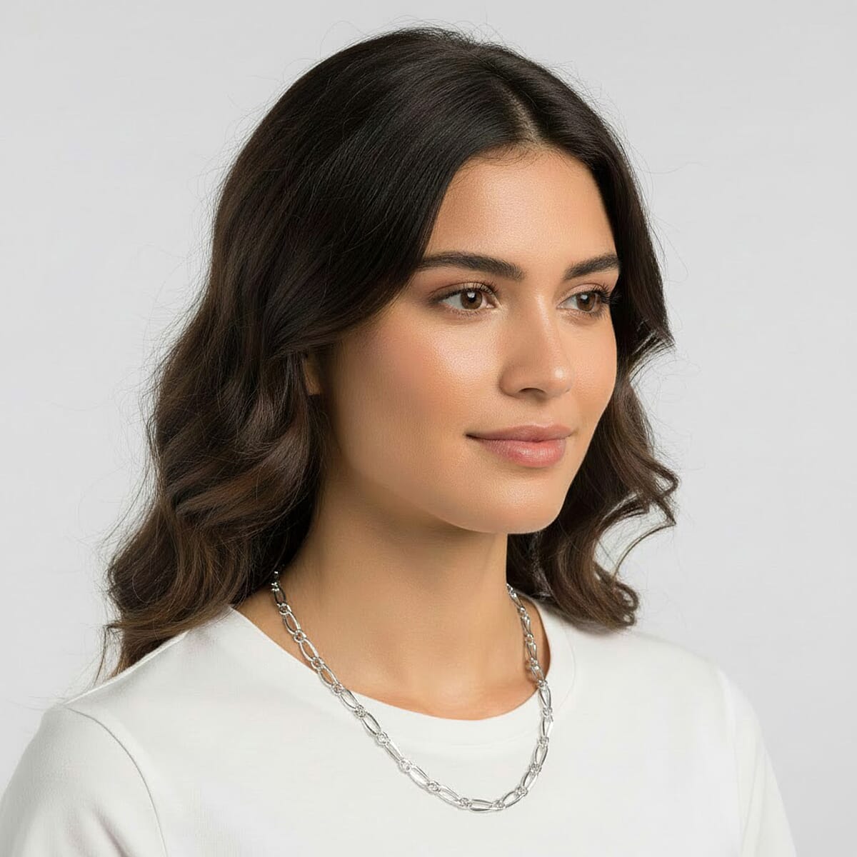 Italian Chain Necklace in Sterling Silver 10.50 Grams 24 Inches image number 2