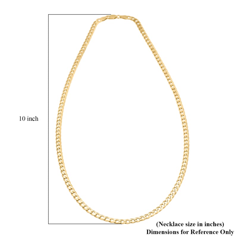 Italian 14K YG Over Sterling Silver Cuban Chain Necklace (24 Inches) (17 Grams)