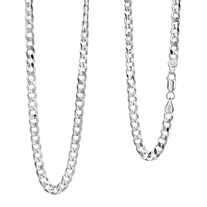 Italian Sterling Silver Cuban Chain Necklace (24 Inches) (17.02 Grams)