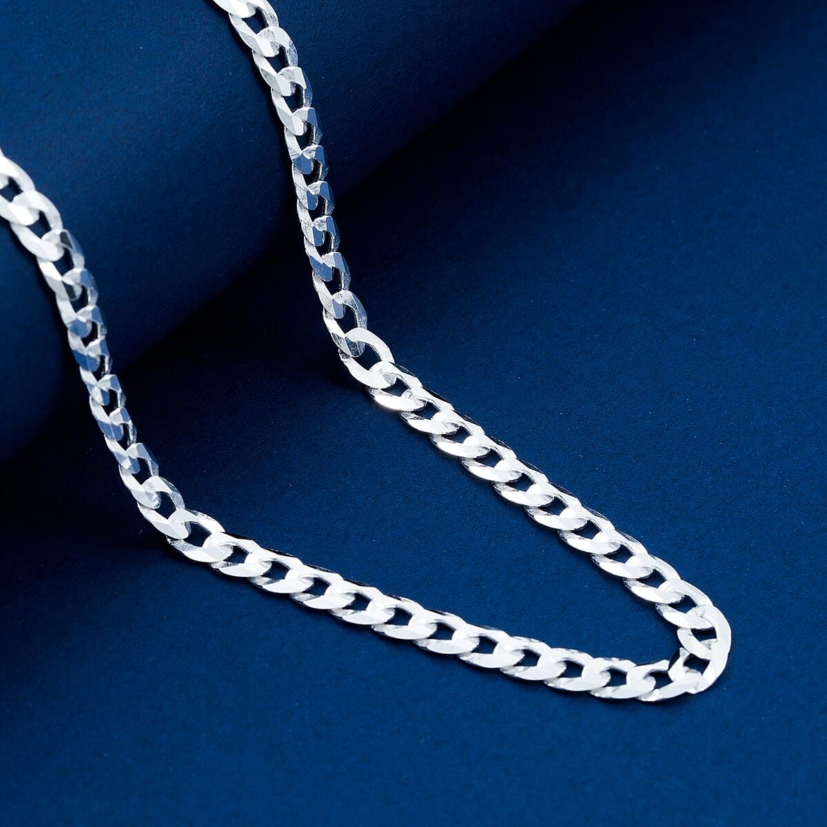 Italian Sterling Silver Cuban Chain Necklace (24 Inches) (17.02 Grams) image number 1