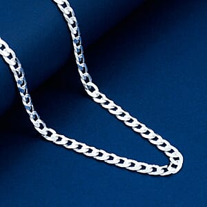 Italian Sterling Silver Cuban Chain Necklace (24 Inches) (17.02 Grams)