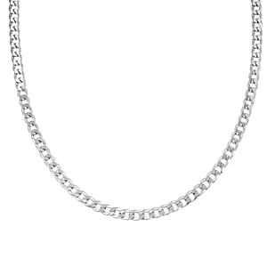 Italian Sterling Silver Cuban Chain Necklace (24 Inches) (17.02 Grams)