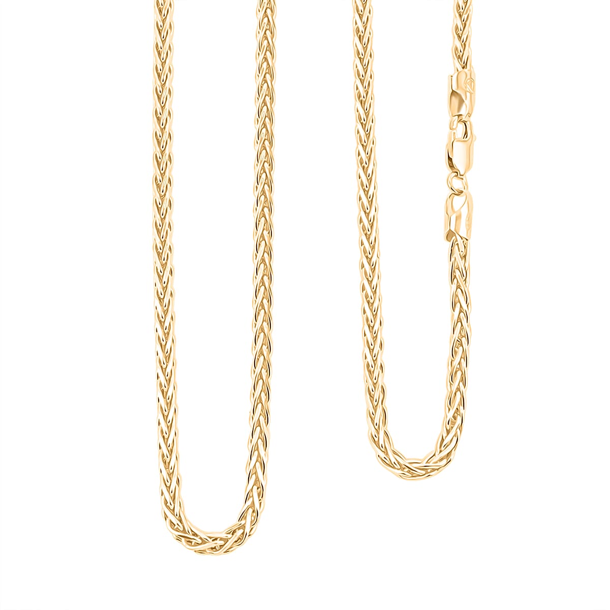 Italian Franco Chain Necklace in 14K Yellow Gold Over Sterling Silver 25.56 Grams 24 Inches image number 0