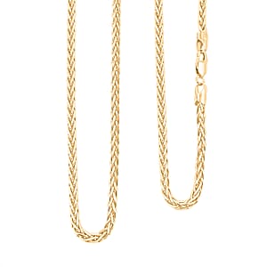 Italian Franco Chain Necklace in 14K Yellow Gold Over Sterling Silver 25.56 Grams 24 Inches