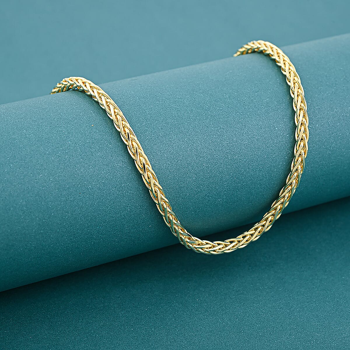 Italian Franco Chain Necklace in 14K Yellow Gold Over Sterling Silver 25.56 Grams 24 Inches image number 1