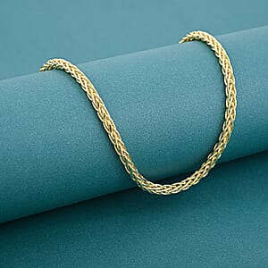 Italian Franco Chain Necklace in 14K Yellow Gold Over Sterling Silver 25.56 Grams 24 Inches