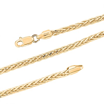 Italian Franco Chain Necklace in 14K Yellow Gold Over Sterling Silver 25.56 Grams 24 Inches