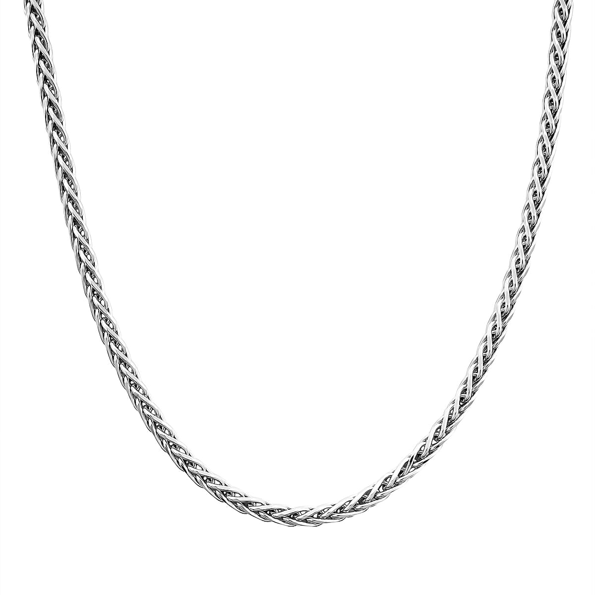 Italian Franco Chain Necklace in Rhodium Over Sterling Silver 25.56 Grams 24 Inches image number 3