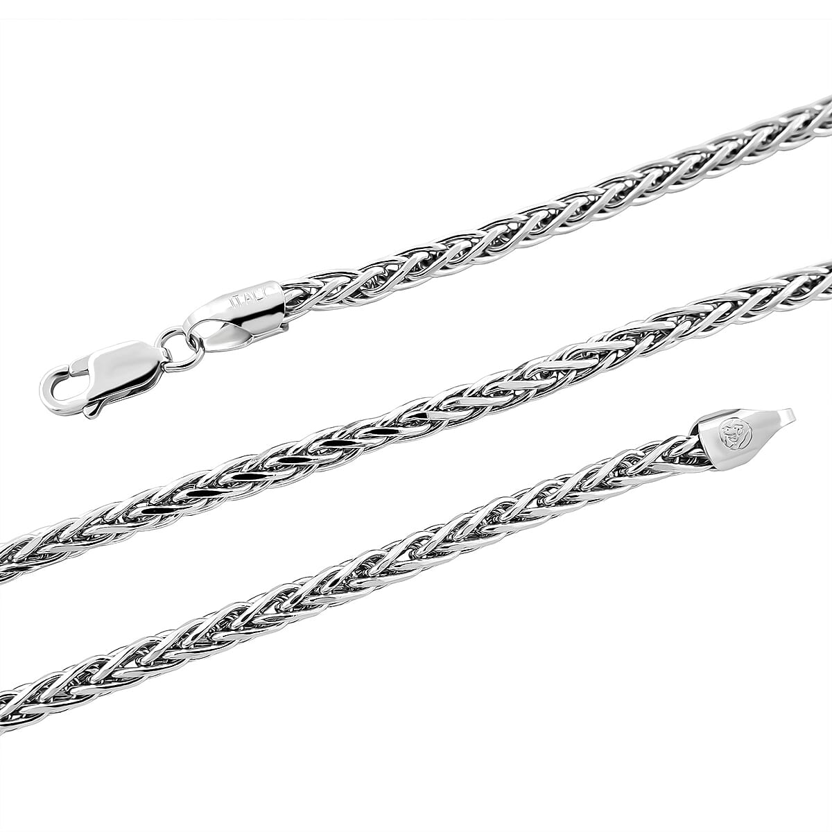 Italian Franco Chain Necklace in Rhodium Over Sterling Silver 25.56 Grams 24 Inches image number 5